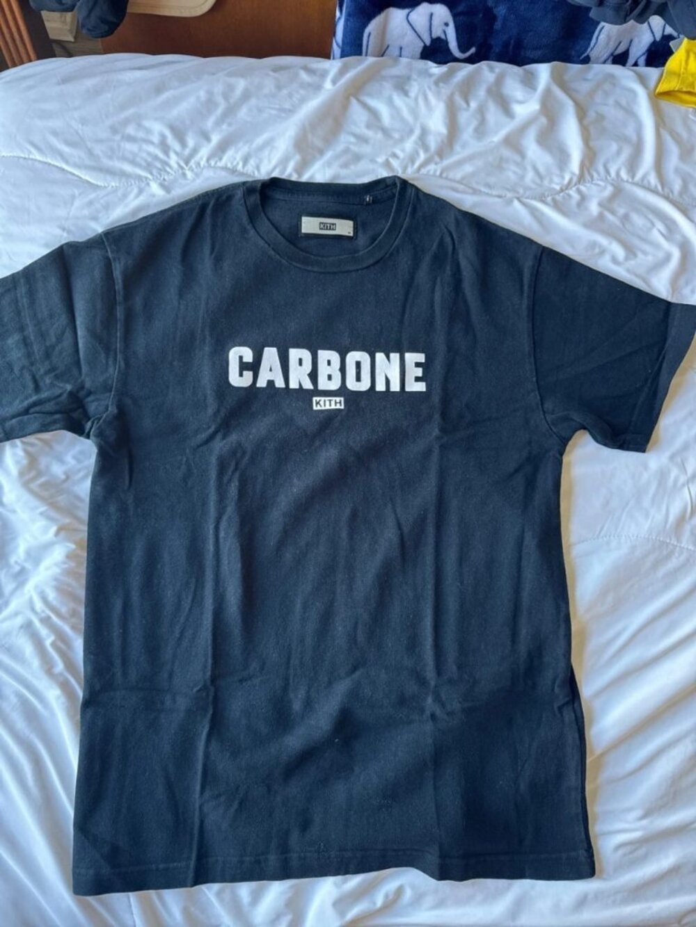 Navy Blue “CARBONE” Graphic Crewneck T-Shirt, Men’s M